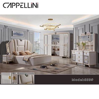 MDF Kaca Kamar Tidur Set Furniture Lemari Tempat Tidur Meja Samping Meja Rias Full Set