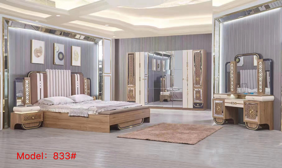 Set Kamar Tidur Modern Lemari Penyimpanan Furnitur Penghibur Tempat Tidur Putih King Size