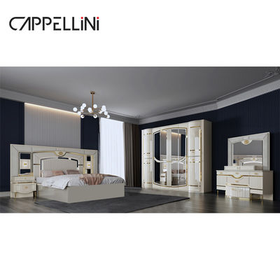 Kualitas tinggi Modern Double Kulit King Bed Mdf Frame Mewah Full Queen Size Rumah Kayu Full furnitur Set kamar tidur