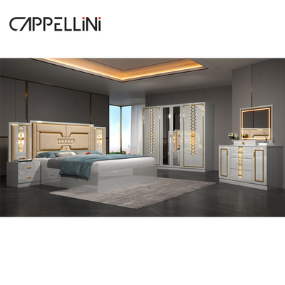 Rumah Ruang Master Double Kulit King Ukuran Tempat Tidur Grosir Murah Modern Mewah Ratu Kayu Mdf Set furnitur kamar tidur lengkap