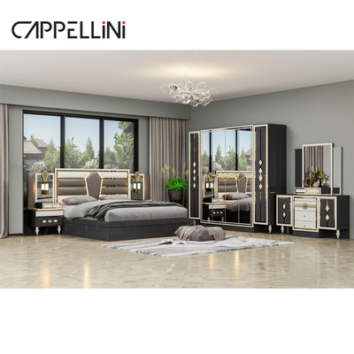 Kayu Modern Double Kulit King Size Set Tempat Tidur Rumah Furnitur Modular Kayu Ratu Full Luxury Set Kamar Tidur Furnitur