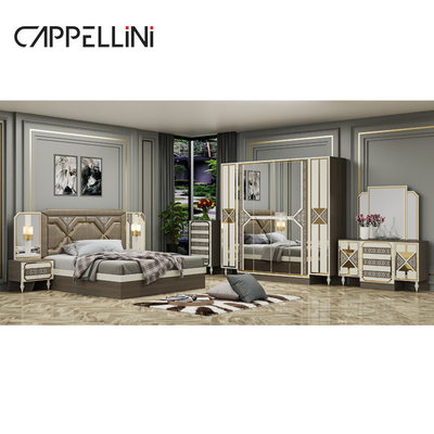 Murah Modern Kayu Frame Double King Size Kulit Tempat Tidur Kulit Headboard Rumah Meubel Kayu Mewah Ratu Set Kamar Tidur