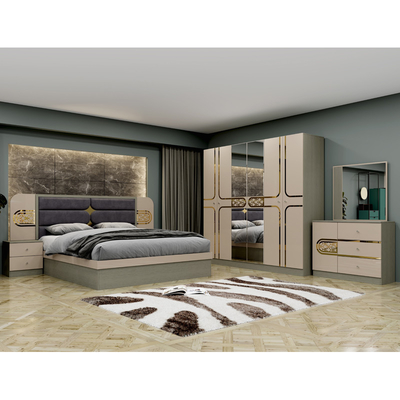 Harga Grosir Murah Gaya Turki Kayu Ukuran Raja Tempat Tidur Hotel Kerangka Kayu Ganda Rumah Modern Mewah Set Perabotan Kamar Tidur Lengkap