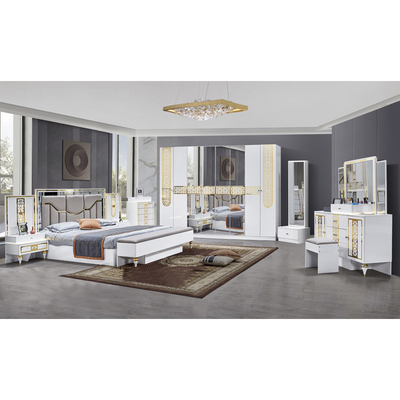 Kualitas Tinggi Grosir Kayu Frame Double Bed Master Kamar King Size Kayu Modern Mewah Set Kamar Tidur Lengkap Furnitur