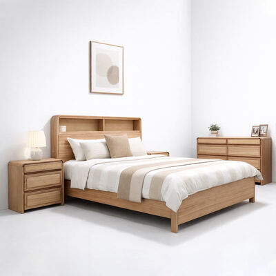 American Classic Solid Wood Complete Bedroom Set King Size Bed Double Home Room Modern Meubel Rumah Kayu Mewah