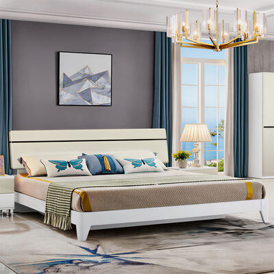 Perabot Kamar Tidur Ukuran Raja Kayu Set Dengan Storage Minimalis Nyaman Kualitas Tinggi Master Suite Mewah Modern