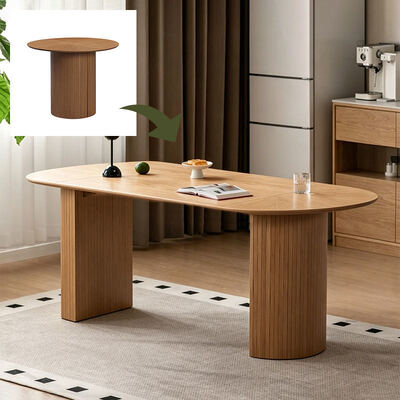 Grosir Meja Makan Kayu Modern Dapat Diperpanjang Furnitur Ruang Makan Lipat Meja Makan Sederhana Bulat Dapat Disesuaikan