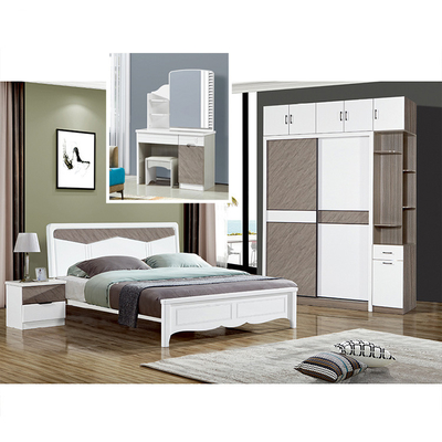 Kamar Tidur Nordic Minimalis Set Tempat Tidur Double Rakitan Sederhana 2000mm