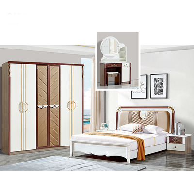 MDF Kaca Kayu Minimalis Kamar Tidur Set OEM Ramah Lingkungan Tahan Lama