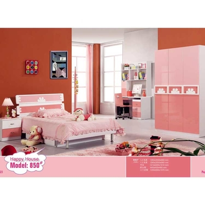 Tempat Tidur Kayu Solid MDF PU Dengan Laci 1280 * 2050 * 960mm Perabotan Rumah Anak-anak