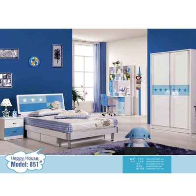 ODM Blue White Boys Bedroom Set Minimalis Tahan Kimia