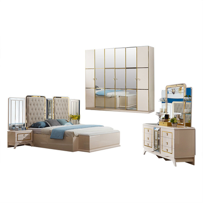 Lingkungan MD PU Nordic Bedroom Set Furniture 820-2