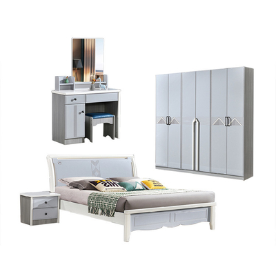 Kayu Solid MDF 5 pcs Nordic Bedroom Furniture Set Cappellini