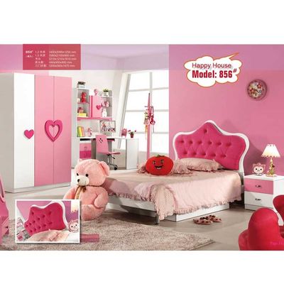 Perabot Kamar Tidur Anak Perempuan Cabrini Dengan Meja Tempat Tidur Putri Merah Muda 1280 * 2050mm
