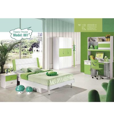 E1 MDF Cabrini Green Children Bedroom Set Furniture Sudut Bulat