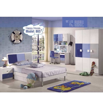Perabot Kamar Tidur Anak Laki-laki Kayu Solid Set Tempat Tidur Anak Single 1,28m Cappellini