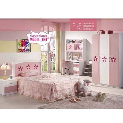Set Kamar Tidur Anak Kayu Cabrini Pink Disney Princess Kids Furniture