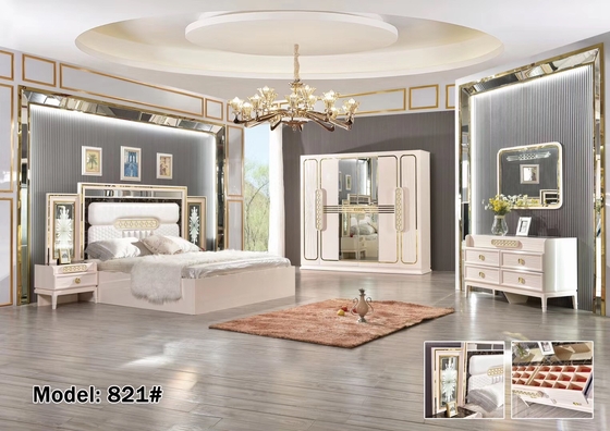 Apartemen MDF Modern Bedroom Furniture Set Perakitan Sederhana Tahan Lama