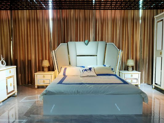 MDF Kaca Kamar Tidur Set Furniture Lemari Tempat Tidur Meja Samping Meja Rias Full Set