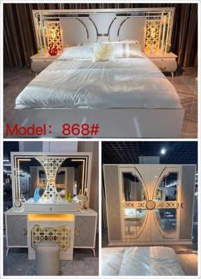 Set Kamar Tidur Modern Mebel MDF PU Kulit Bahan Kayu SGS