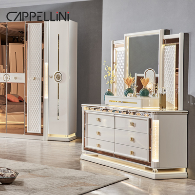 Luxury Royal Modern Wood Frame Double King Size Bed Headboard Kulit Rumah Klasik Ratu Kayu Furnitur Kamar Tidur Lengkap
