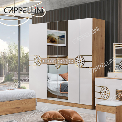 Modern King Size Bed Turkish Wardrobe Pakaian 6 Laci Rumah Mewah Royal Kayu Meubel Set Kamar Tidur
