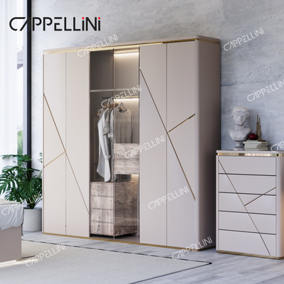 Rumah sederhana Kerangka Kayu Ganda Kulit King Bed Modern Kayu Mewah Ukuran Ratu Set Perabot Kamar Tidur