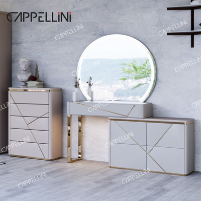 Rumah sederhana Kerangka Kayu Ganda Kulit King Bed Modern Kayu Mewah Ukuran Ratu Set Perabot Kamar Tidur