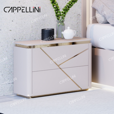 Rumah sederhana Kerangka Kayu Ganda Kulit King Bed Modern Kayu Mewah Ukuran Ratu Set Perabot Kamar Tidur
