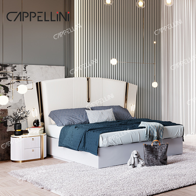 Modern Villa Putih Kayu Ukuran Raja Bedroom Sets Rumah Double Ratu Mewah Kayu Full Bedroom Furniture Set