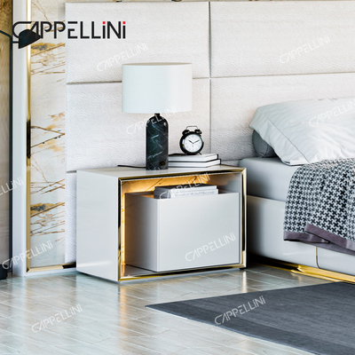 Modern White Leather Headboard Kayu King Size Bed Rumah Double Modern Luxury Kayu Mdf Set furnitur kamar tidur lengkap
