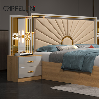 Grosir Rumah Ruang Guru Ukuran Raja Tempat Tidur Double Modern Luxury Kulit Kayu Mdf Full Queen Mebel Kamar Tidur Murah Set
