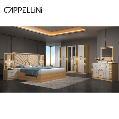 Grosir Rumah Ruang Guru Ukuran Raja Tempat Tidur Double Modern Luxury Kulit Kayu Mdf Full Queen Mebel Kamar Tidur Murah Set