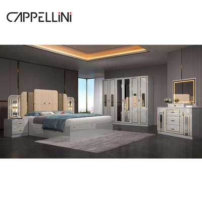 Murah Modern Kulit Headboard Queen Size Tempat Tidur Rumah Apartemen Double Master Kamar Kayu Full King Kamar Tidur Furniture Set