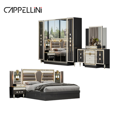 Kayu Modern Double Kulit King Size Set Tempat Tidur Rumah Furnitur Modular Kayu Ratu Full Luxury Set Kamar Tidur Furnitur