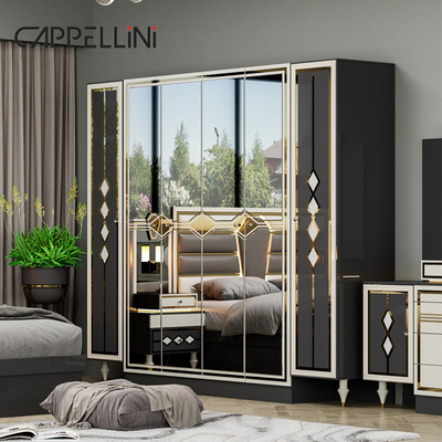 Kayu Modern Double Kulit King Size Set Tempat Tidur Rumah Furnitur Modular Kayu Ratu Full Luxury Set Kamar Tidur Furnitur