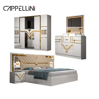 Foshan Grosir Set Lengkap Ukuran Raja Kamar Tidur Kulit Ganda Rumah Kayu Murah Ratu Modern Mewah Kamar Tidur Sets Furnitur
