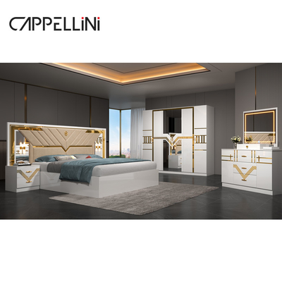 Foshan Grosir Set Lengkap Ukuran Raja Kamar Tidur Kulit Ganda Rumah Kayu Murah Ratu Modern Mewah Kamar Tidur Sets Furnitur