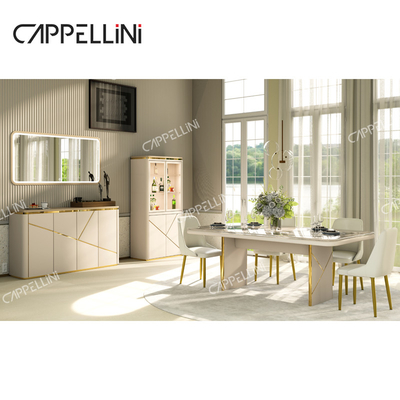 Meja Makan Desain Modern 4 Kursi Set 6 Kursi Furnitur Rumah Ruang Tamu Meja Makan Mewah Slate Marmer Set