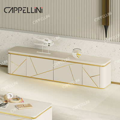 Modern Luxury TV Cabinet Kayu Dan Meja Kopi Set Rumah Furnitur Ruang Tamu TV Kayu Stand Dengan Penyimpanan