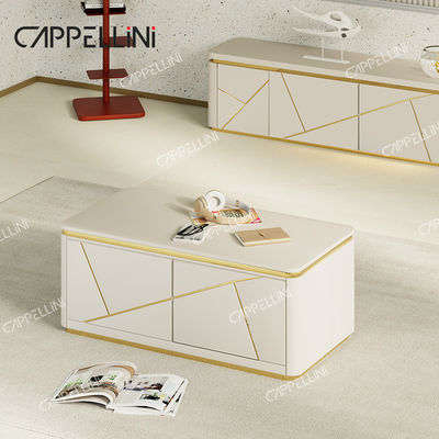 Modern Luxury TV Cabinet Kayu Dan Meja Kopi Set Rumah Furnitur Ruang Tamu TV Kayu Stand Dengan Penyimpanan