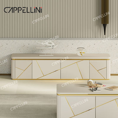 Modern Luxury TV Cabinet Kayu Dan Meja Kopi Set Rumah Furnitur Ruang Tamu TV Kayu Stand Dengan Penyimpanan