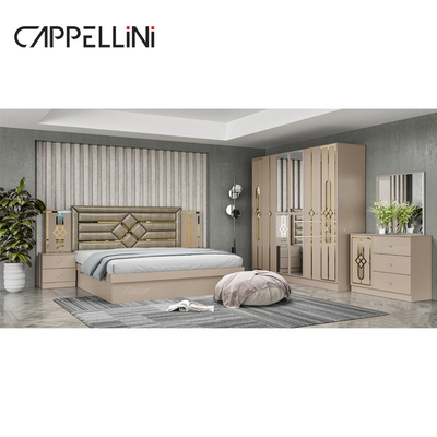 Harga Murah Ukuran Ratu Papan Kepala Kayu Modern Kulit Kamar Tidur Rom Suite Mewah Ukuran Raja Mdf Set furnitur kamar tidur lengkap
