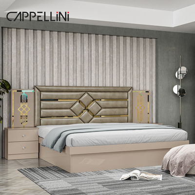 Harga Murah Ukuran Ratu Papan Kepala Kayu Modern Kulit Kamar Tidur Rom Suite Mewah Ukuran Raja Mdf Set furnitur kamar tidur lengkap