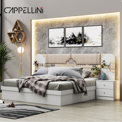 Grosir Harga Murah Classic Ratu Kulit Tempat Tidur Mewah Rumah Lain Ukuran penuh Raja Kayu furnitur kamar tidur Set