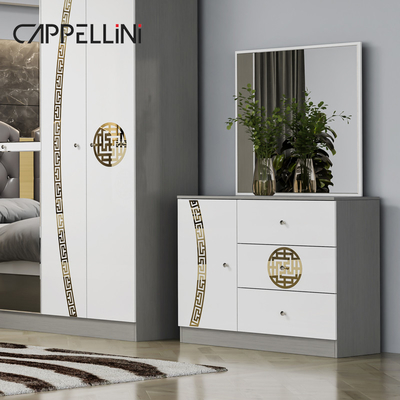 Simple Modern Double King Size Kulit Kamar Tidur Suite Rumah Mewah Ratu Kayu Mdf Set Perabotan Kamar Tidur Lengkap