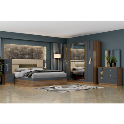 Grosir Harga Murah Turki Double King Kamar Tidur Rumah Kayu Frame Mdf Modern Mewah Full Size Kamar Tidur Furniture Set