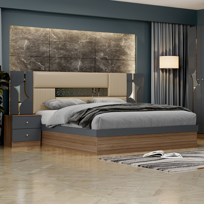 Grosir Harga Murah Turki Double King Kamar Tidur Rumah Kayu Frame Mdf Modern Mewah Full Size Kamar Tidur Furniture Set