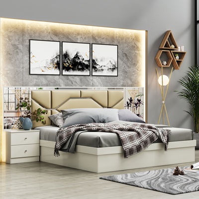 Desain Baru Grosir Set Kamar Tidur Dua Kamar Tidur Kayu Rumah Mewah Bingkai Kayu Murah Ukuran King Modern Furniture Set Kamar Tidur