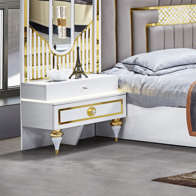 Grosir Kualitas Tinggi Modern Kayu Frame Double Bed Rumah Master Kamar Ukuran Raja Meubel Kamar Tidur Turki Mewah